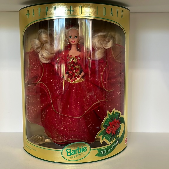 1993 Holiday Barbie Sparkles from head to toe in her...